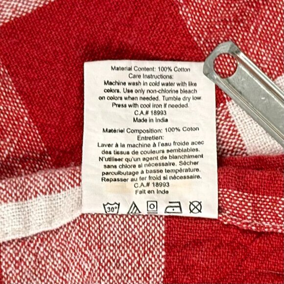 Fabstyles Buffalo Check Red White Cotton Tablecloth 50x64 Farmhouse Picnic - Picture 5 of 5